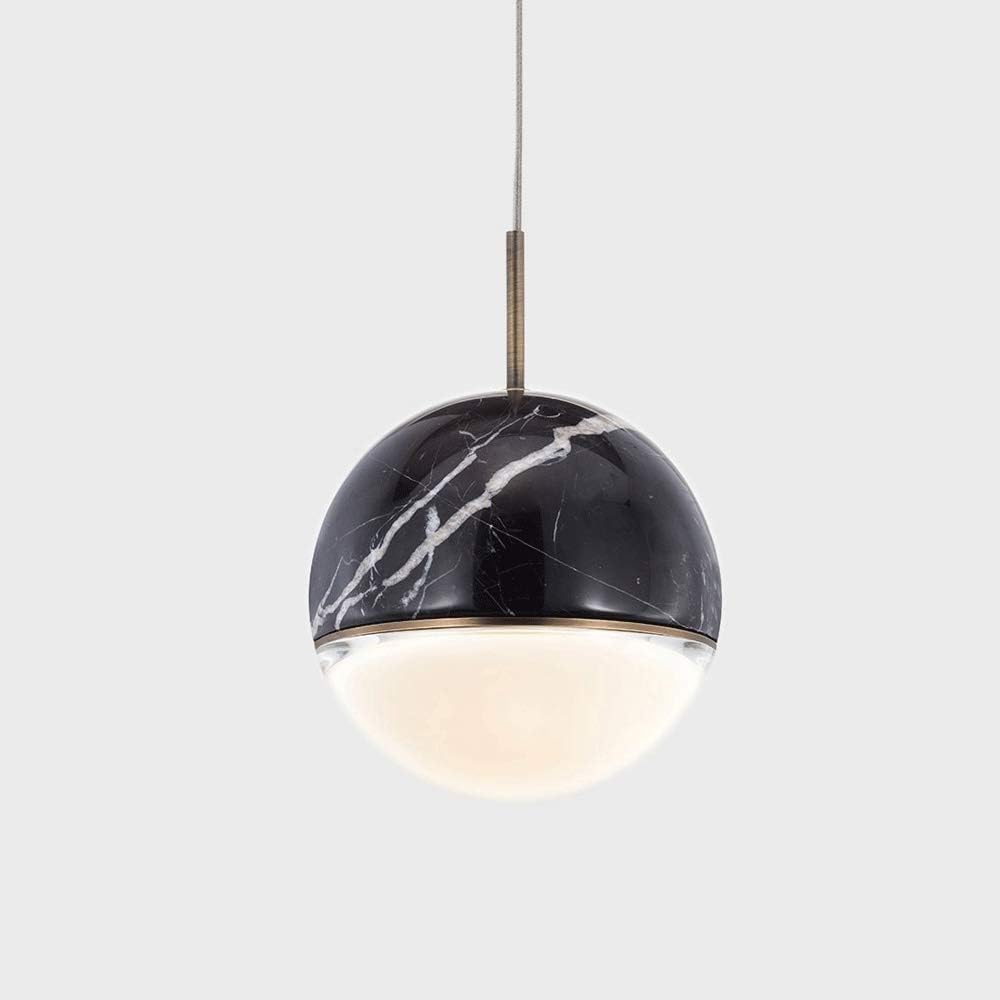 Marble Chandelier Spherical Modern Single-Head Mini Suspension Light Simple and Stylish Hanging Lamp for Bedroom Living Room Corridor Bedroom Decorative Lighting