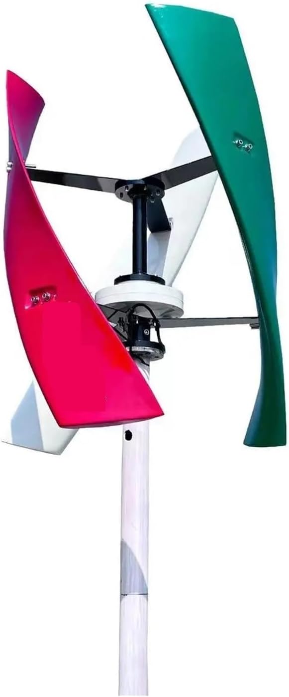 Wind Turbine Generator Kit, Alternative Energy 1000w Wind Generator Vertical Axis Wind Turbine Generator Wind Mill Fan for Home Use for Hybrid Solar Wind System(White,12V_1000W)