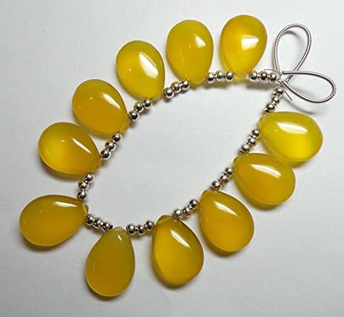 5 matched pairs, 18x13 mm long aprx.,yellow chalcedony smooth plain pear shape briolettes