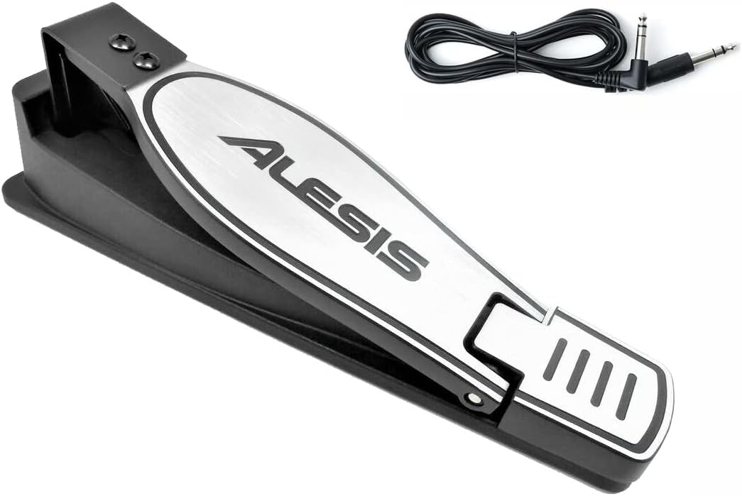 Alesis Turbo Hat Hi-Hat/Kick E-Drum Pedal and Silverline Audio 10ft Connection Cable Bundle