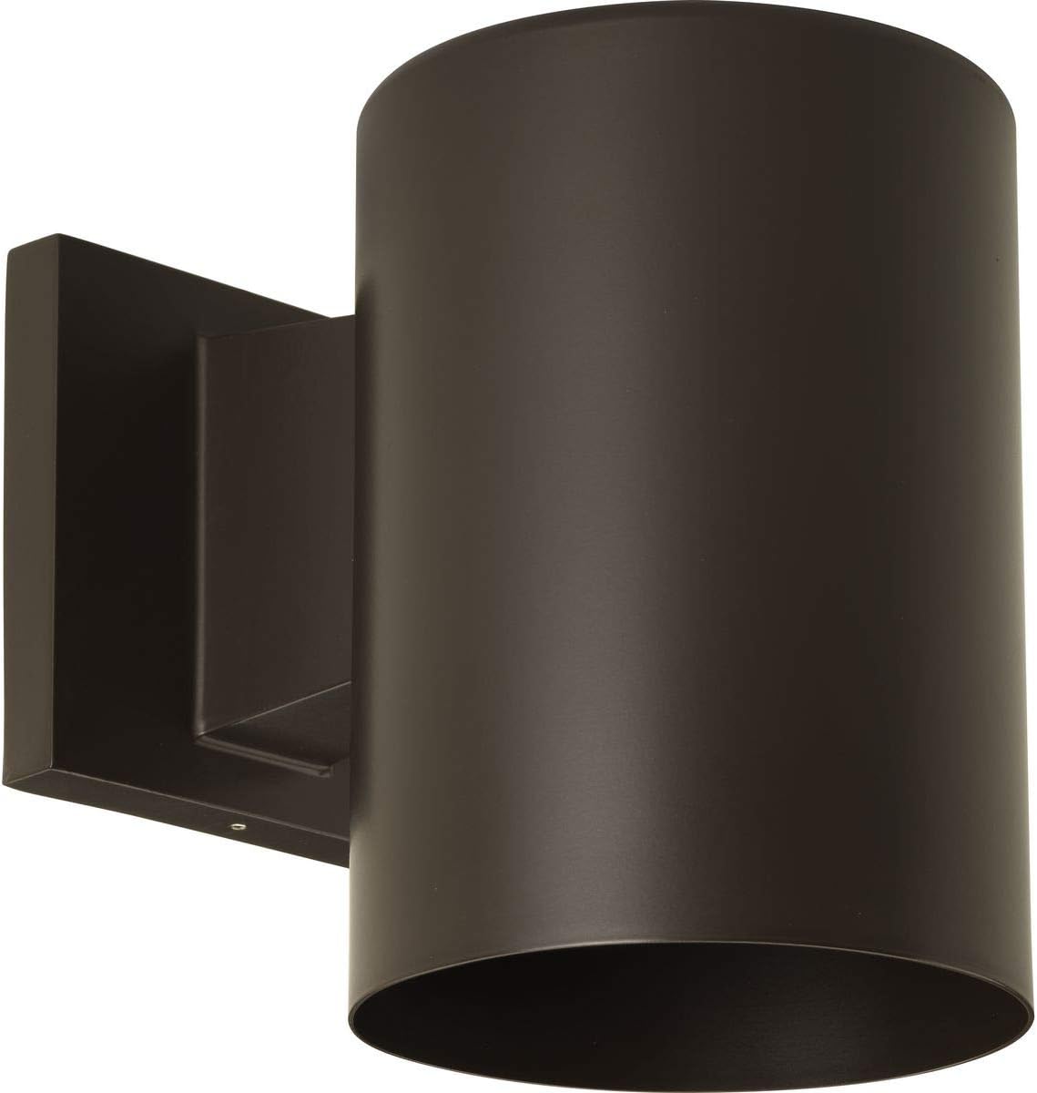 Progress Lighting 5-Inch Cylinder Outdoor Wall Sconce, 1-Light Modern Wall Mount Light, Interior and Exterior Lighting for Home or Porch, Aluminum Construction, Antique Bronze (P5674-20)