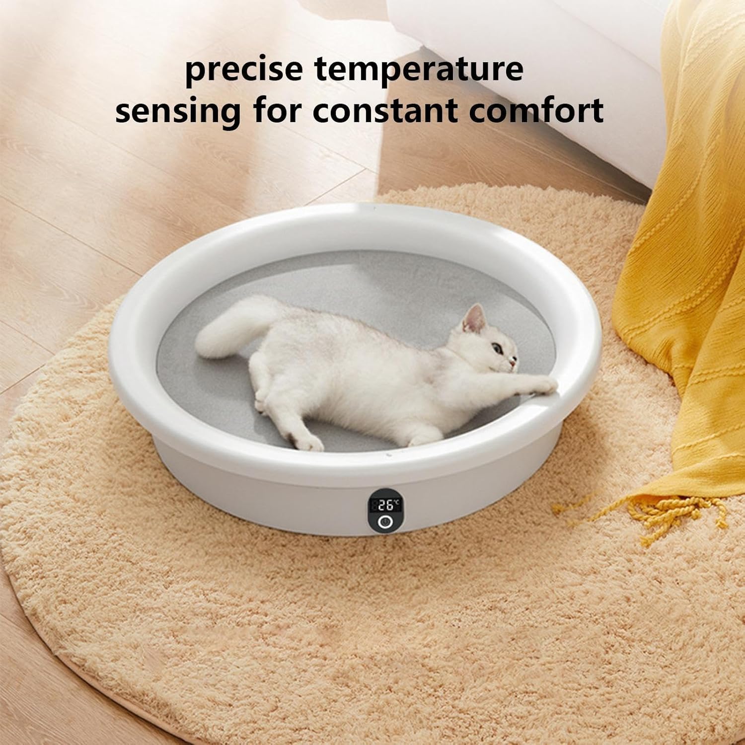 Dog Heating Pad,Constant Temp Cooler Nest - 33lb Load Capacity Smart Pressure Activated Electric Dog Bed | for Small Medium Large Breed Puppy Kitten Winter Living Room Bedroom