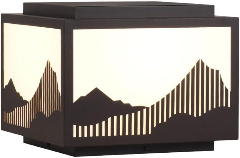 RCIDOS Vintage Style Lampshade IP54 Waterproof Pillar Cap Lights 1-Light E27 Outdoor Landscape Column Head Lamp E27 Base Garden Lamps Street Lights Fixture for Patio Lawn Fence Pathway Deck