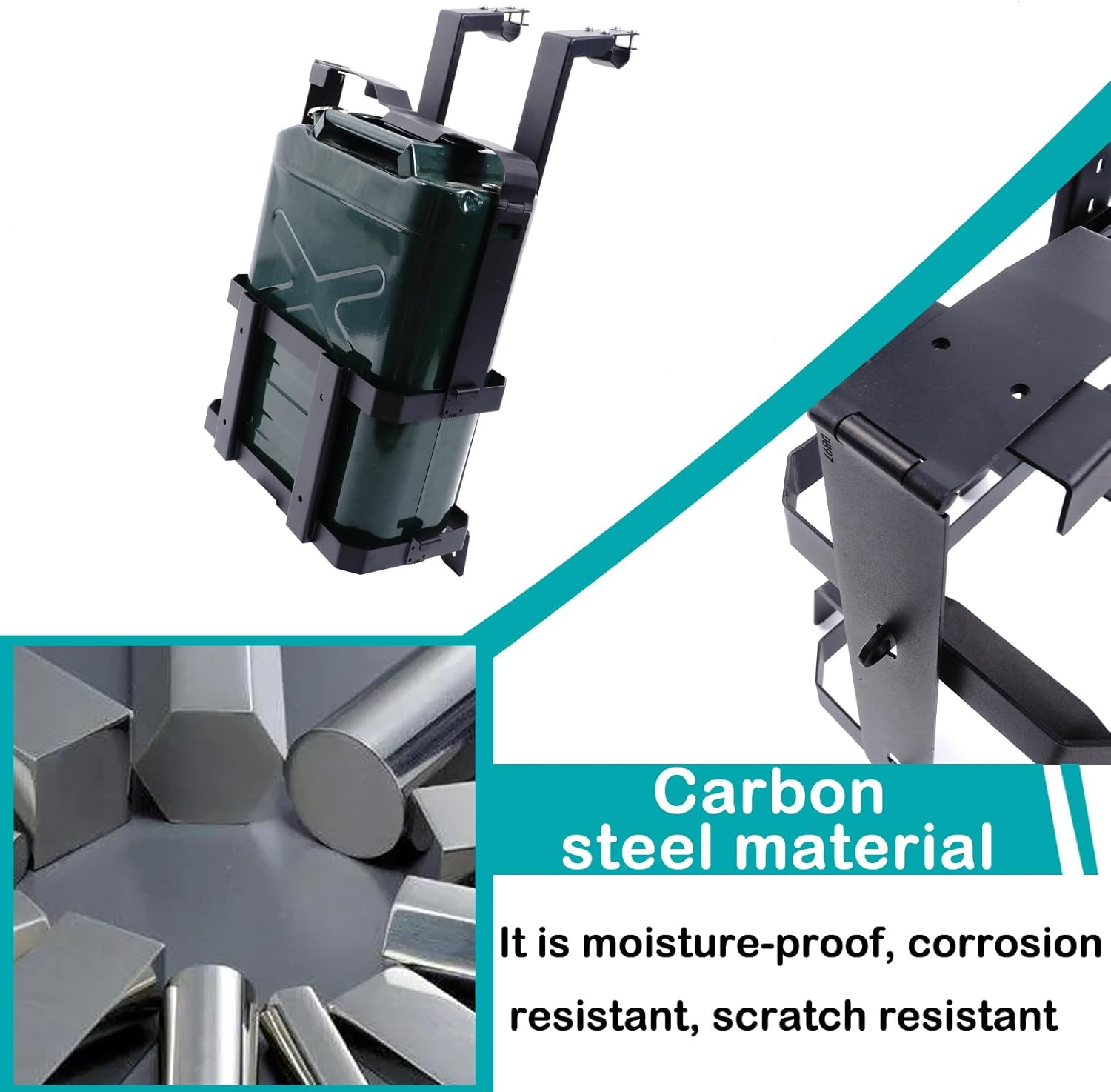 Car Rear Window Spare Fuel Tank Water Drum Bucket Bracket Compatible with Ineos Grenadier 2020-2025 20 Liter Jerry Mount Brackets Side External Accessories， Applicable to Both Left and Right