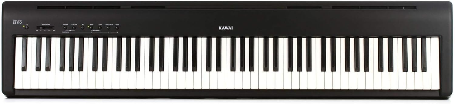 Kawai ES110 88-Key Digital Piano with Speakers - Gloss Black
