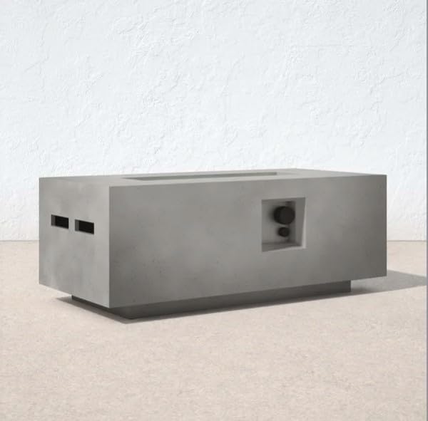 Concrete Propane Outdoor Fire Pit Table(Gray Concrete)