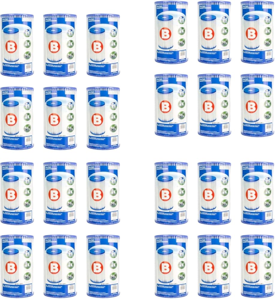 Intex Pool Easy Set Type B Replacement Filter Pump Cartridge (24 Cartridges)