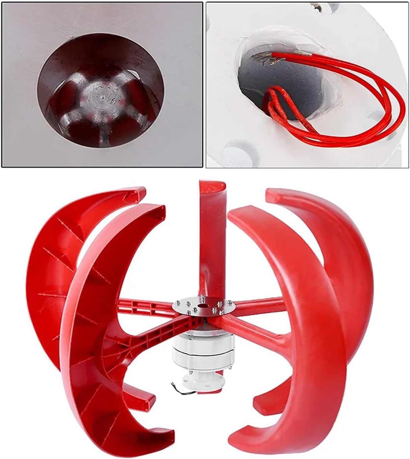 Wind Turbine Generator Kit, Green Energy 12v 24v Wind Turbine 800w Home Use Vertical Axis Turbine Generator Coreless Disc Alternator for Hybrid Solar Wind System(48V)