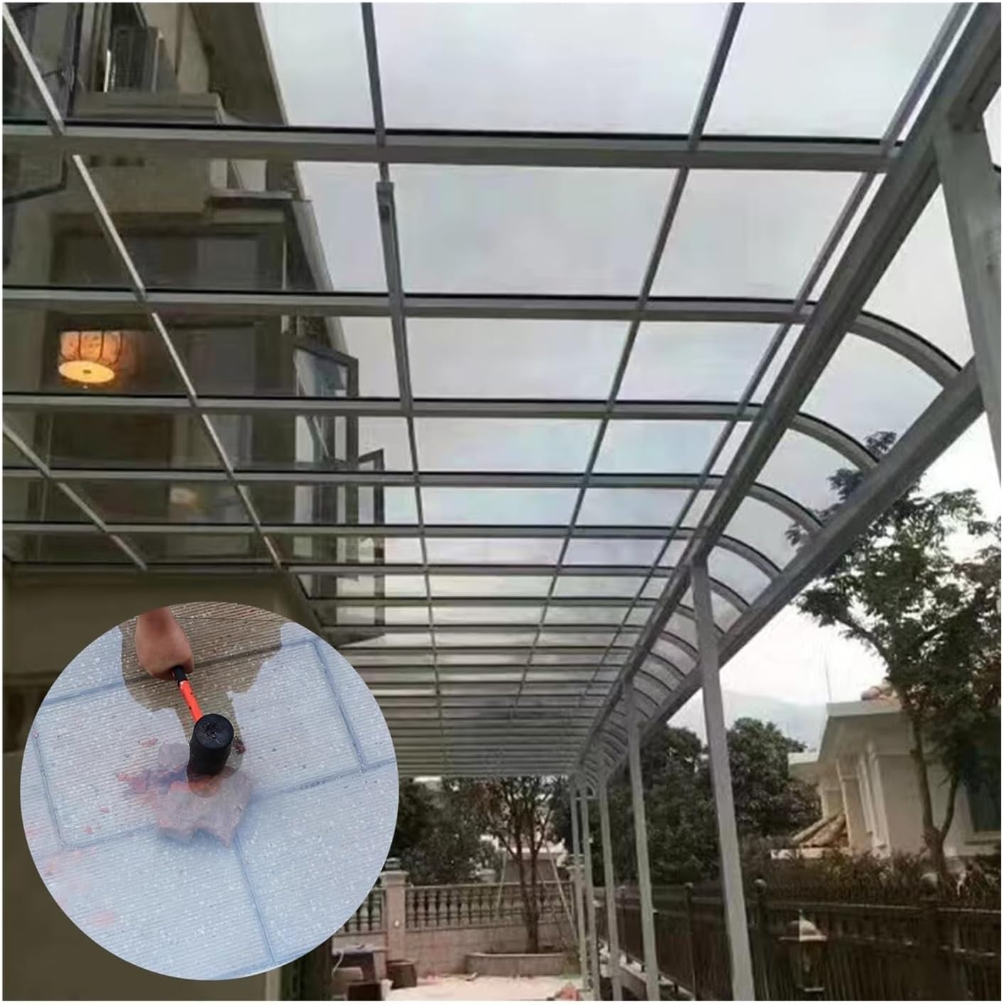 1.5mm Polycarbonate Plastic Sheet, Impact Resistance UV Protection Easy To Bend Sunlight Plate, Outdoor Greenhouse Garden Roof Covering, Replacement Panels ( Color : Clear , Size : 0.5x6M/19.69x236.28