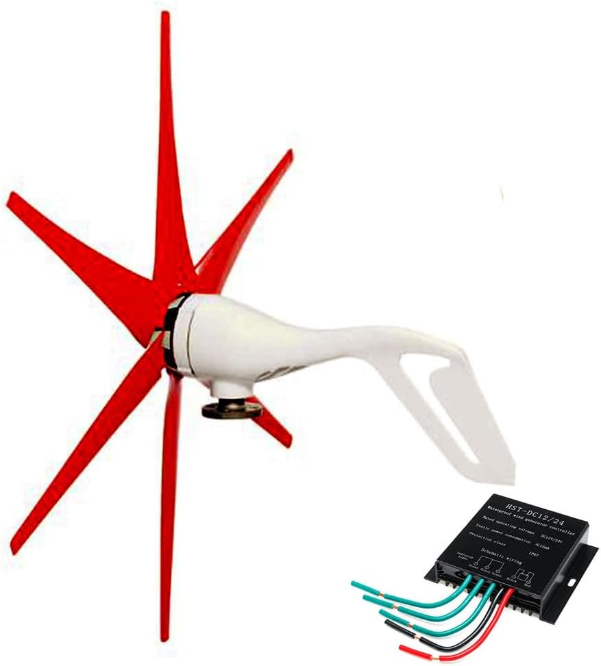 14000W Windmill Turbines Generator 12V/24V/48V Small 6 Blade Wind Industrial Machinery Equipment, for Marine Home Charging(with Controller)