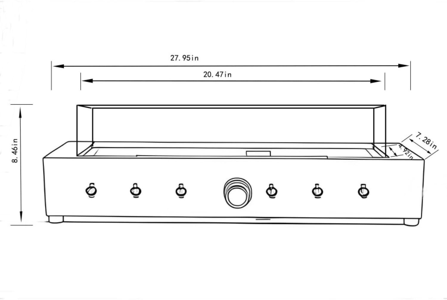 Propane Fire Pit 40,000 BTU with Wind Guard, 28 Inch Outdoor Patio Smokeless Heater with Tempered Glass & Rocks, Steel Gas Fire Pit Table for Deck Backyard, Bottom/Side Hose Conversion