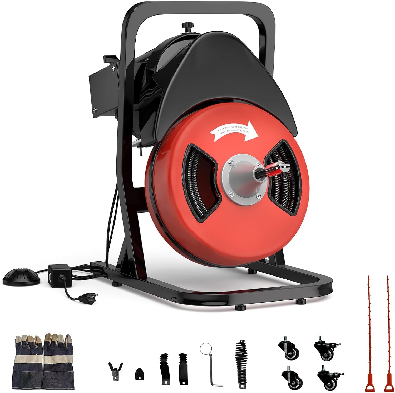 50Ft Heavy-Duty Drain Cleaner Machine, 1/2