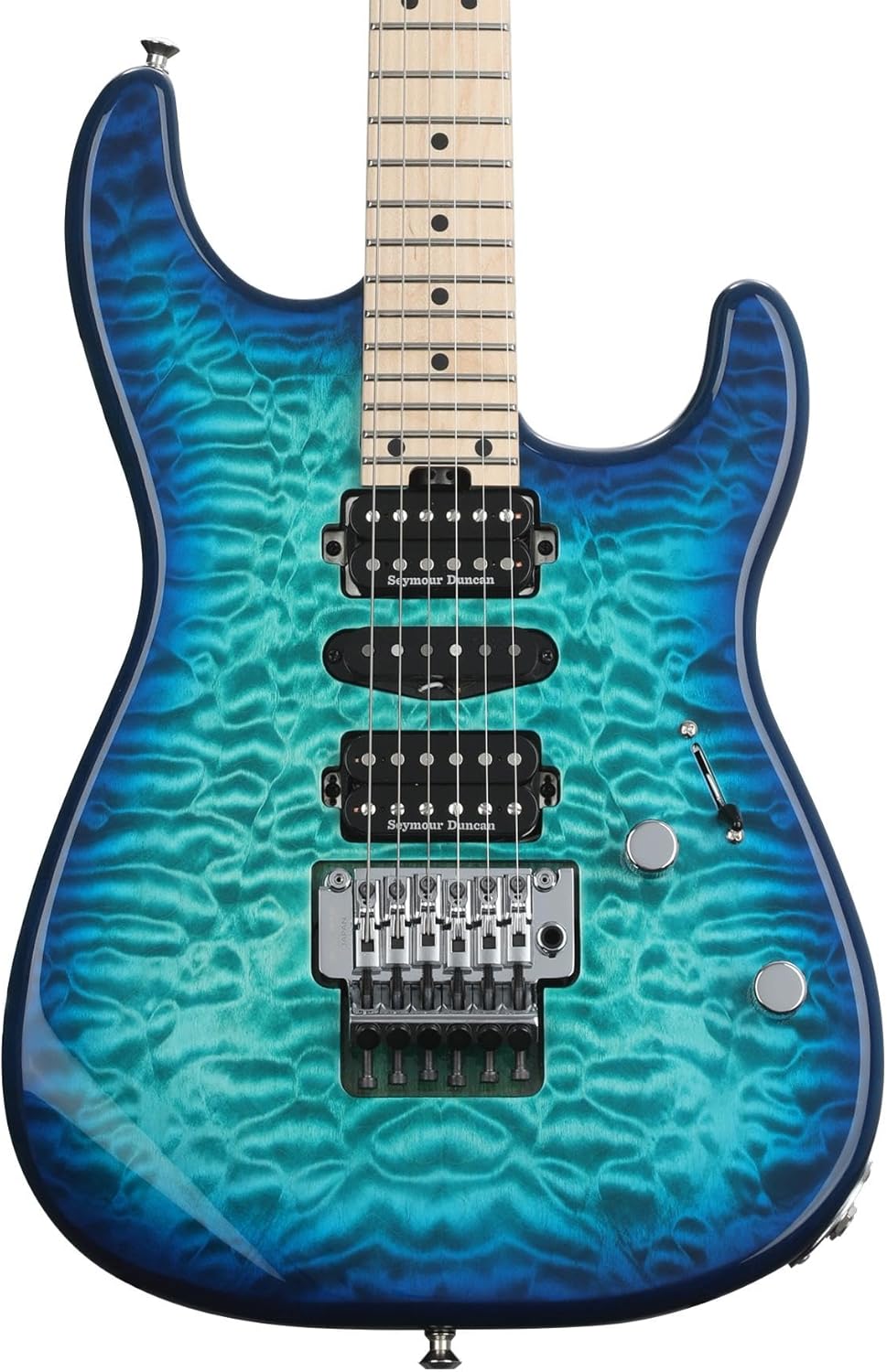 Charvel MJ San Dimas Style 1 HSH FR M QM Electric Guitar - Caribbean Burst