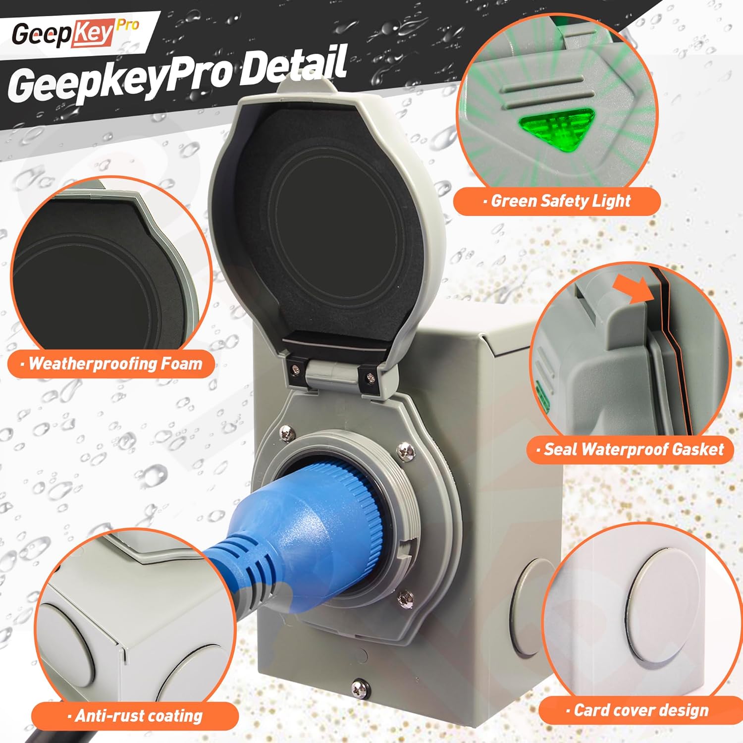 30 Amp Generator Cord and Power Inlet Box [Pre-Drilled], 25FT Generator Cords 30 Amp,125/250 Volt 7500 Watts Generator Power Cord NEMA L14-30P PB30 Twist Lock Connector