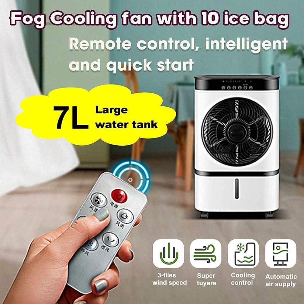 Air Cooler for Home Office Evaporative Coolers Portable Air Conditioner 7L Water Tank Mute Air Humidifier Cooler Timer Remote Control Mobile Air Conditioner Cooling Fan