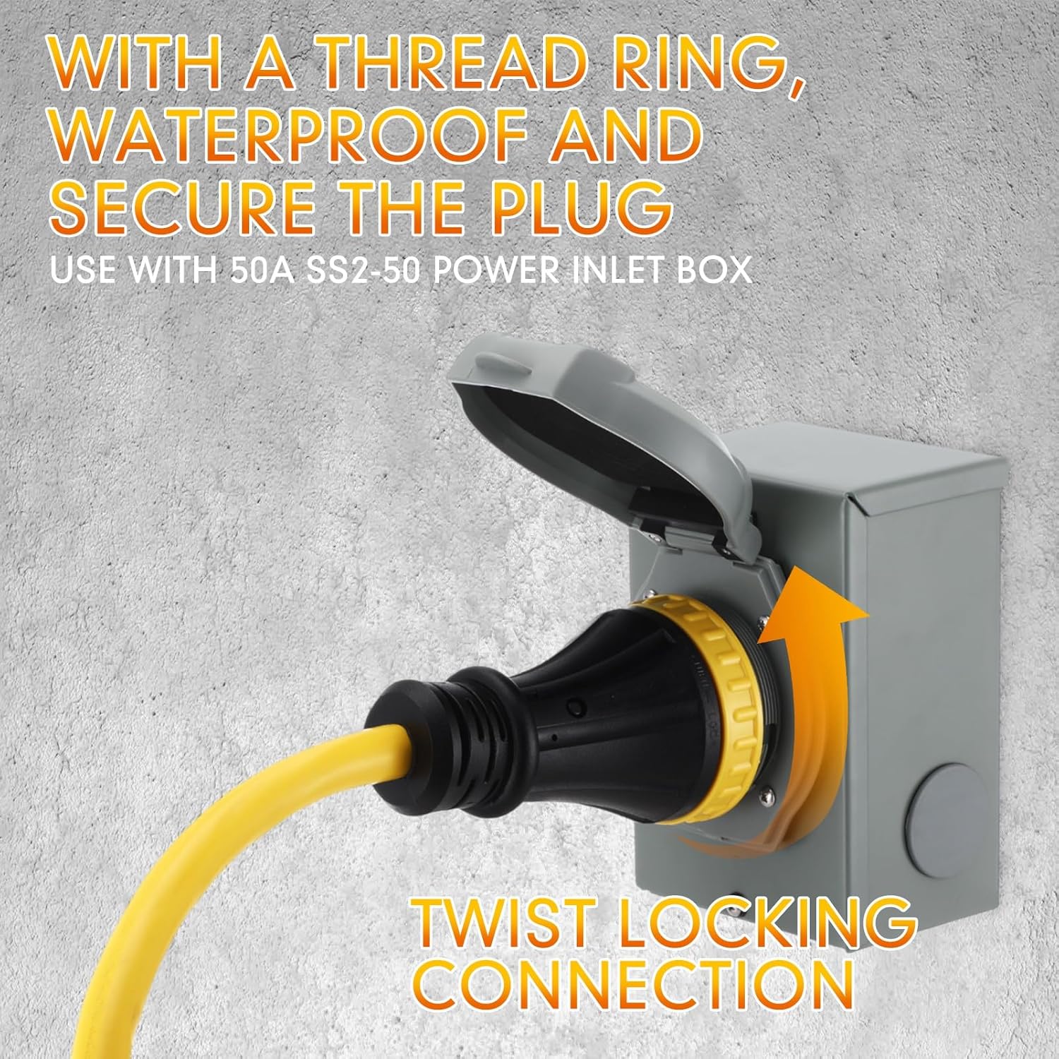 20FT NEMA L14-30P to SS2-50R RV Marine Power Generator Adapter Cord, 30A 4 Prong Locking Generator L14-30P Male to 50A Marine Shore Power SS2-50R Female with Locking Ring 125V/250V