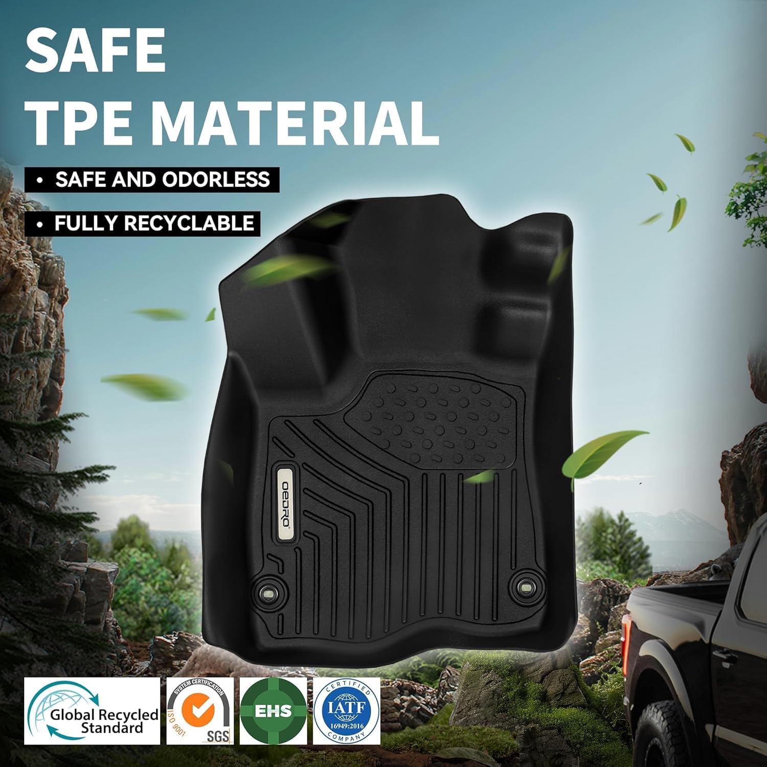 OEDRO Floor Mats Fit for 2014-2019 Mercedes Benz CLA-Class/2015-2020 GLA-Class, TPE All Weather Custom Fit Floor Liners for CLA250/GLA250 4Matic&Base Accessories, 1st and 2nd Row Car Mats Set, Black