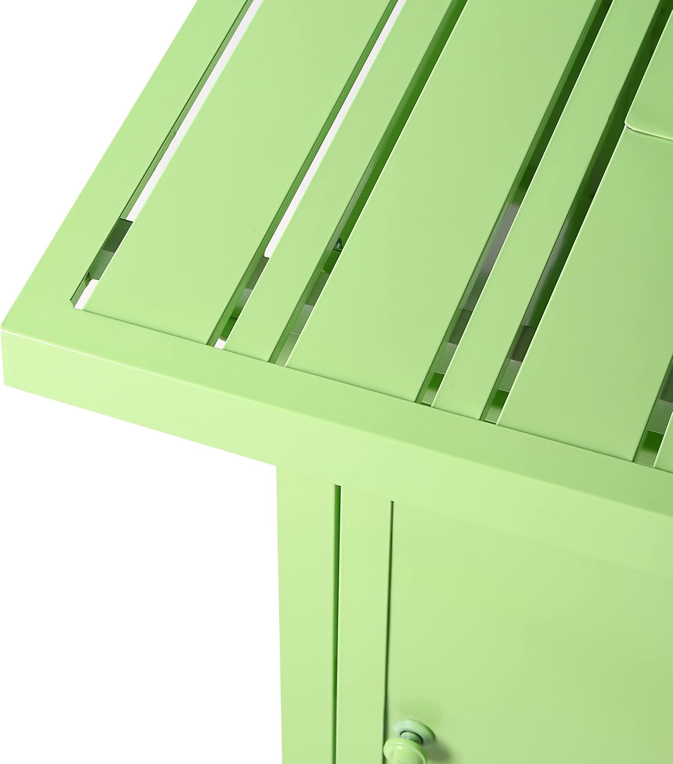 Square 32 in. x 32 in. Aluminum Propane Fire Pit Table with Glass Beads, Two Covers, Lid, 37,000 BTUs in Green Finish