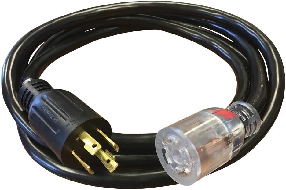 Reliance Controls PC3010M 30-Amp (L14-30), 10-Foot Generator Power Cord, Black