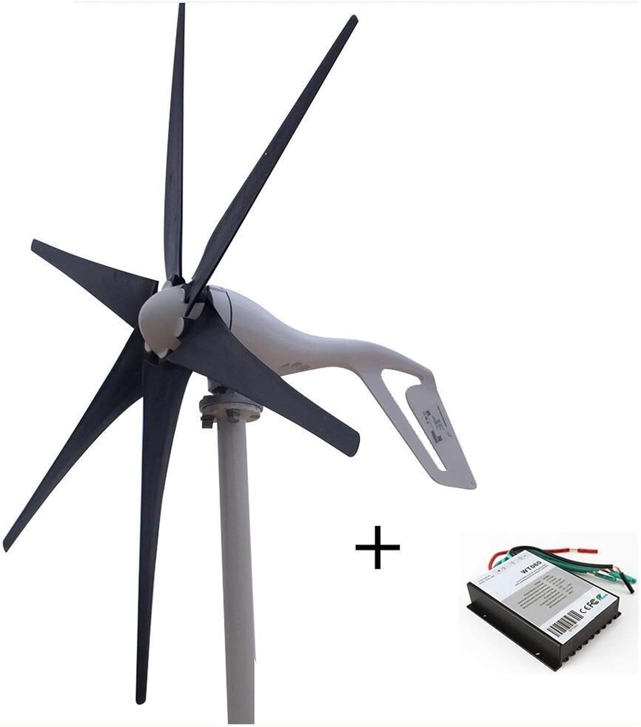Wind Generator, 400W AC12V/24V Colorful Wind Turbine Generator Small Windmill For Home Or Boat Use With 600W Wind Controller,for Home, Farm, RVs, Boats(6 mix blades,AC24V)