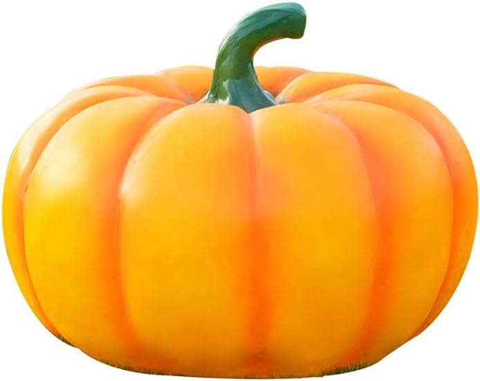 Solar Landscape Lamp Outdoor Garden Lantern Lawn Lighting Fixture, Pumpkin Deck Yard Pedestal Lamps Home Decoration Exterior Table Column Lamp for Farmhouse Courtyard