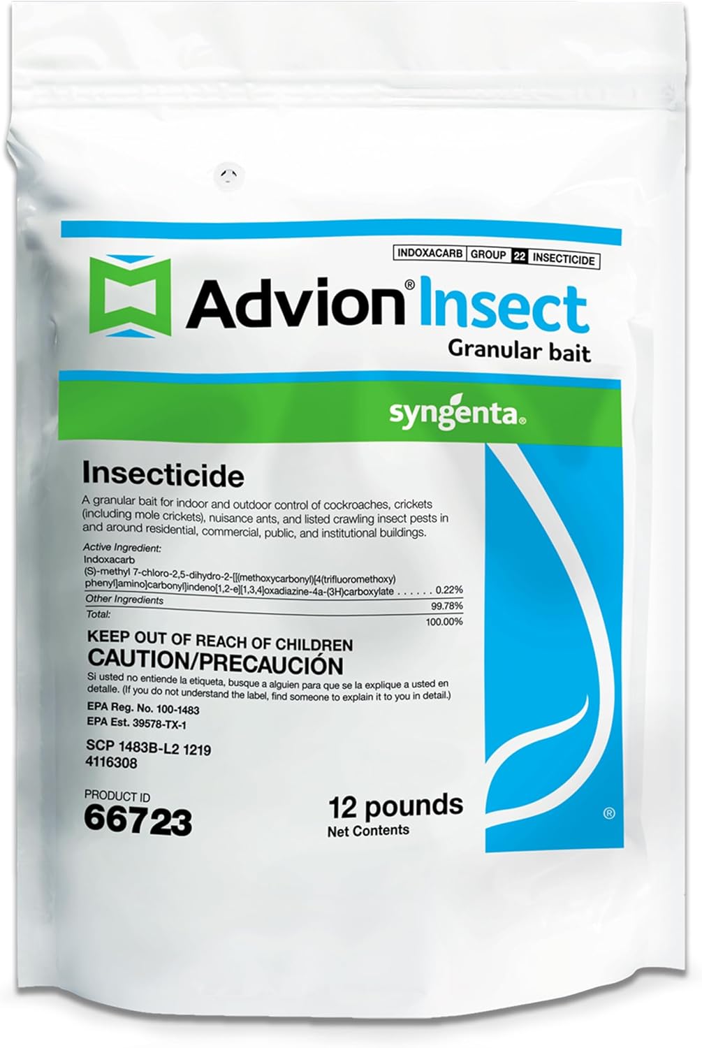 Advion Insect Granular Bait, 12-lb. Shaker Bottle, Effective Insect Granular Bait, Formulated with 0.22% Indoxacarb, Outdoor Use, for Control of Prevailing Perimeter Pests