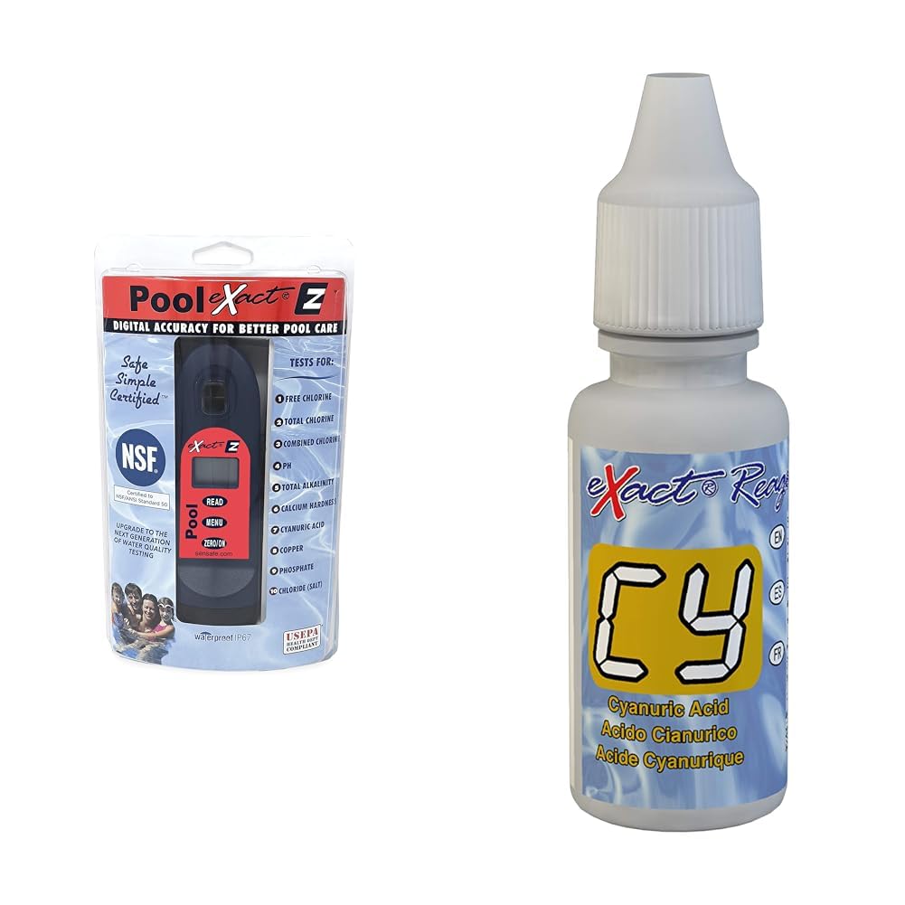 ITS 486201 Pool Exact EZ Photometer Entry Digital Water Test Kit + Cyanuric Acid III Reagent for Photometers - 6 Tests Each