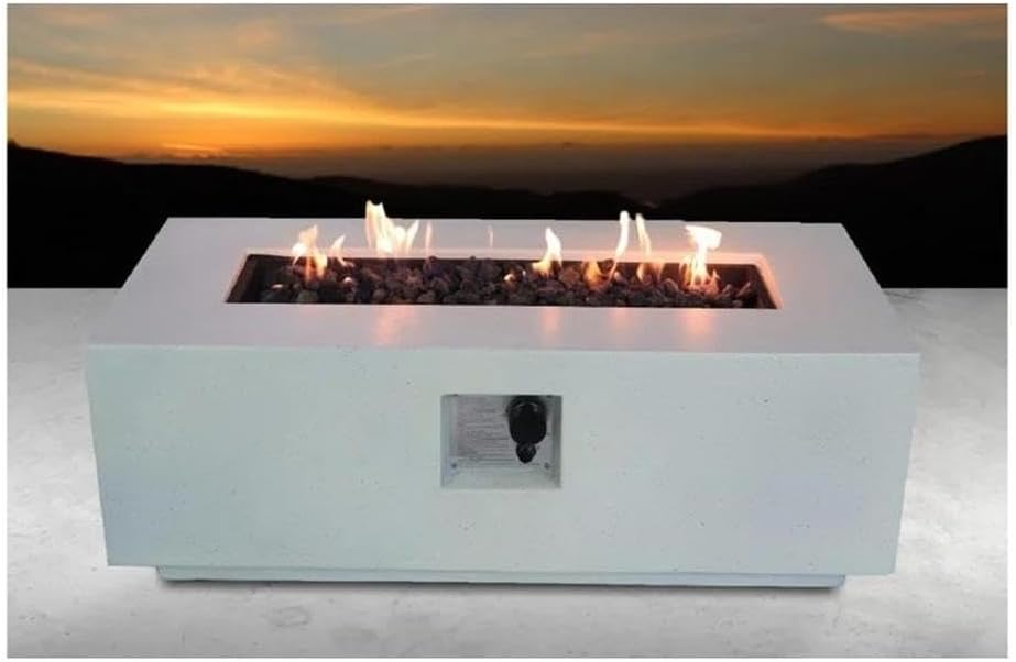 Living Source International 16'' H x 42'' W Concrete Outdoor Fire Pit Table