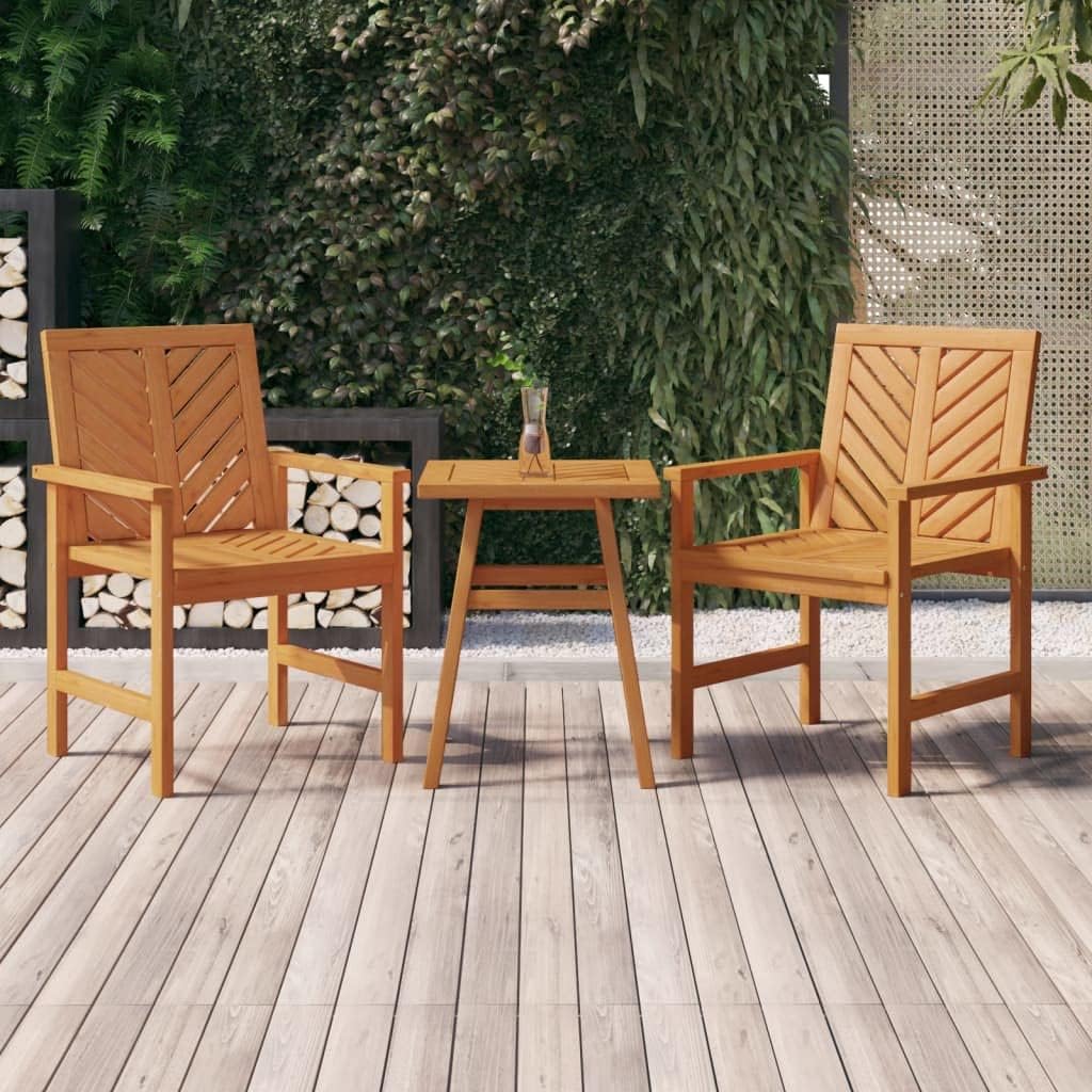 3 Piece Patio Lounge Set Solid Wood Acacia,Acacia Wood Chevron Pattern Patio Lounge Set Durable and Elegant for Outdoor Relaxation Patio Furniture Sets, Outdoor Furniture Sets