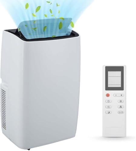 12,000 BTU Portable Air Conditioner,Cools Up to 550 Sq.Ft,Low Noise Smart Portable AC,Air Conditioner With Remote Control,Fits for Large Room, Office, Garage