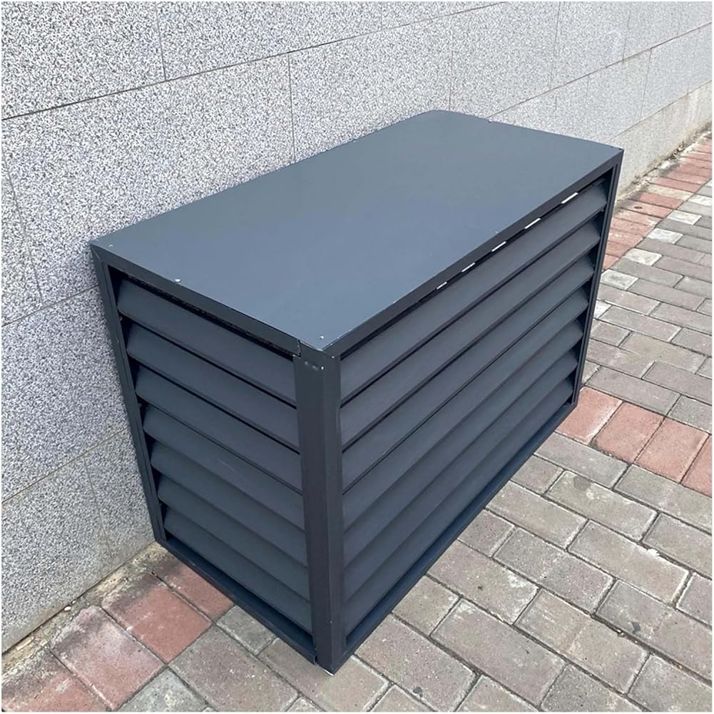 Air Conditioner Cover For Outside Unit Aluminum Air Conditioner Fence Screen Rack Air Conditioner Flower Stand For Garden Patio Waterproof Brown White Grey (Color : Grey, Size : 11