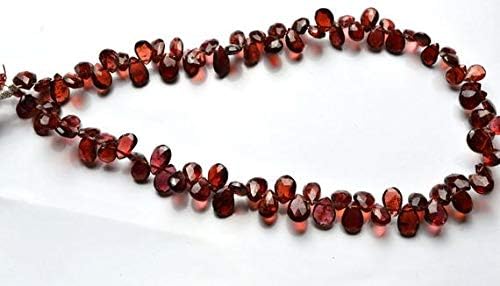 1 strand natural 9 inch natural gemstone faceted beads pear shape briolettes very rare red garnet 5 to 7 mm
