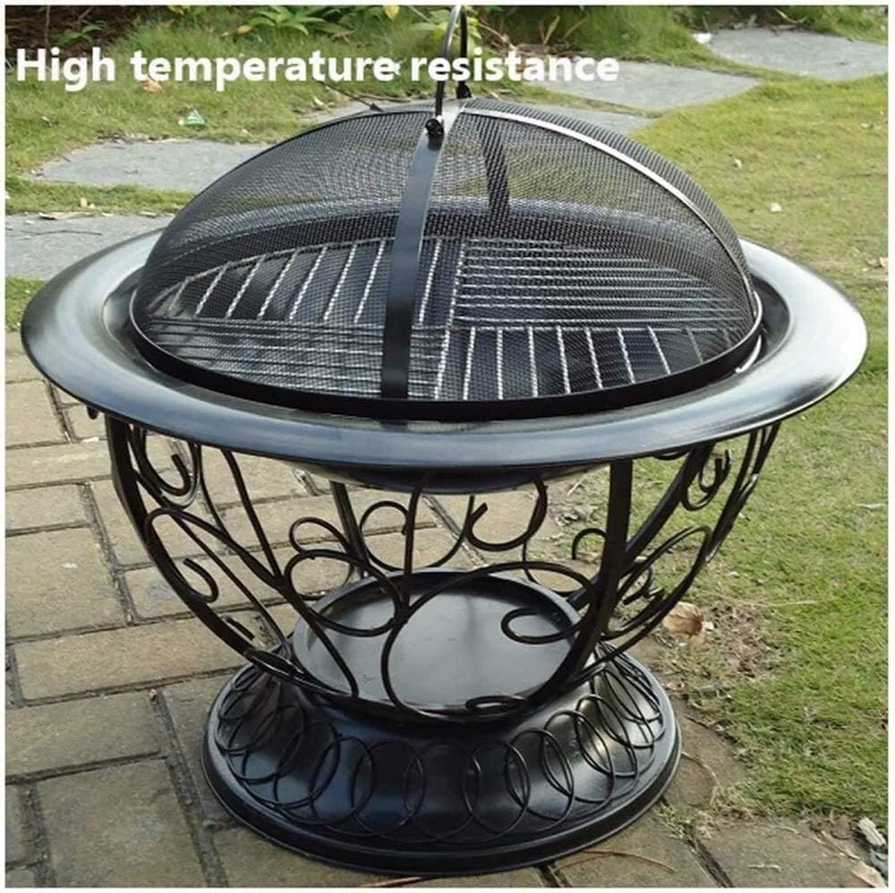 Fire Pits Outdoor Wood Burning Large Bonfire Wood Burning Patio Coal Grill Firepit for Outside Grill Charcoal Smokeless Grill with Spark Screen Poker with Cover BBQ Cooking for Outside