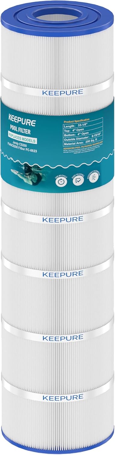 Jandy CS200 Pool Filter Cartridge Compatible with C-8418,PJANCS200,Filbur FC-0823,R0462400,35002,200 Sq. Ft,1 Pack