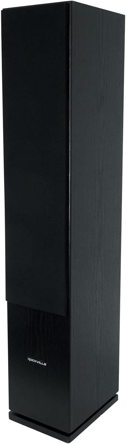 Rockville RockTower 68B 6.5-in Black 3-Way 500-Watt Peak / 125-Watt RMS Home Audio Tower Speakers with Dual Woofers, Passive 8 Ohm, 2-Piece