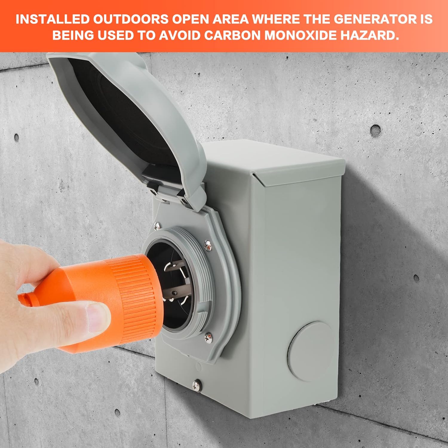 Finderomend 50ft 30 Amp Generator Cord and 30 Amp Generator Inlet Box, NEMA L14-30P to L14-30R Power Extension Cord 125V/250V 7500W Twist Lock Cord Plug for RV Emergency Backup,ETL Listed