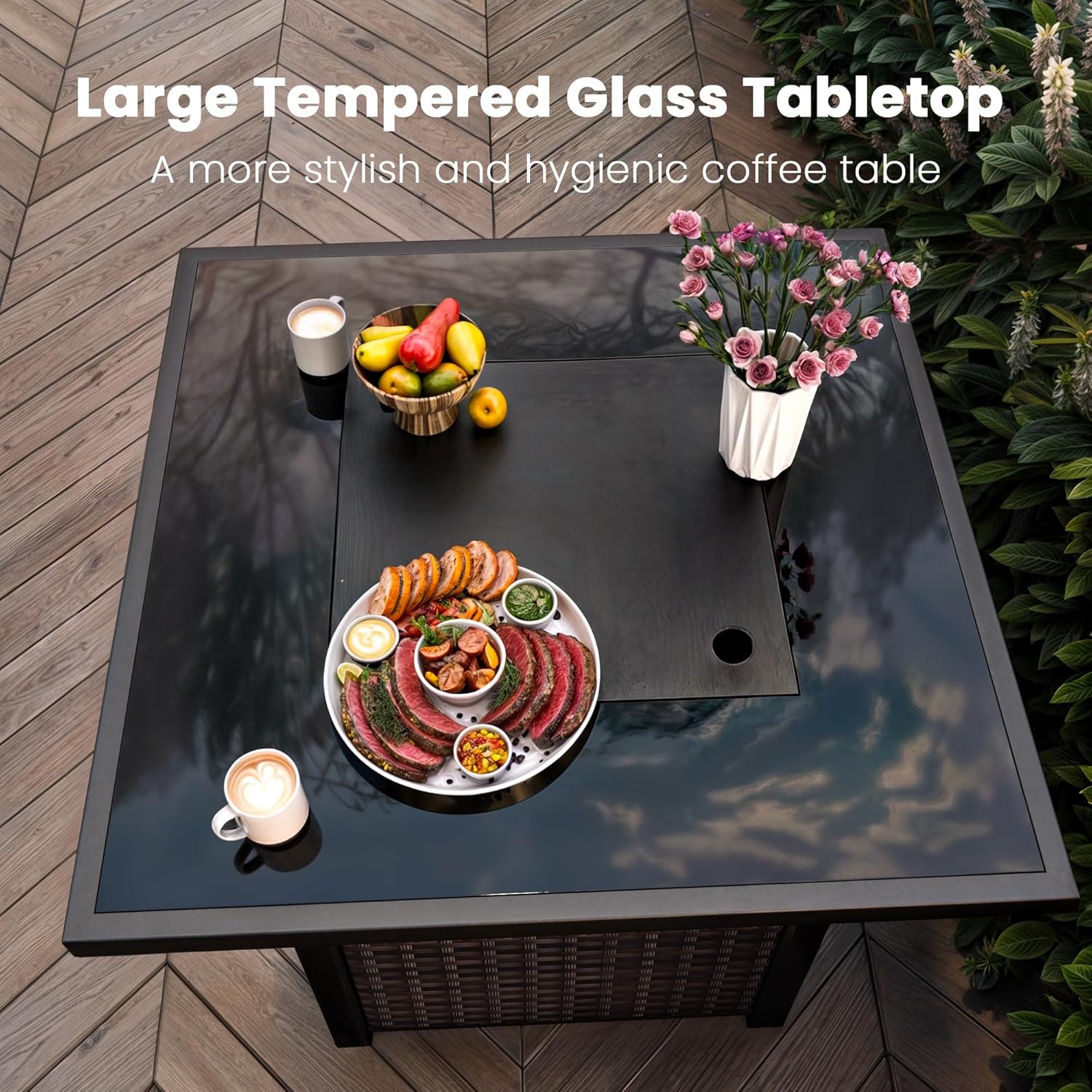 Propane Outdoor Fire Pit Table, 28