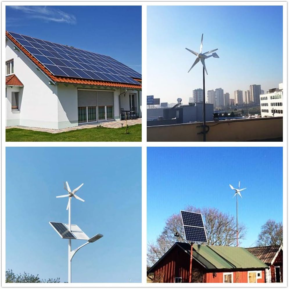 760W Solar & Wind Hybrid Power Kit: 3 x 120W Solar Panel+400W Wind Turbine for Homes Boat Trailer Roofs Off Grid System