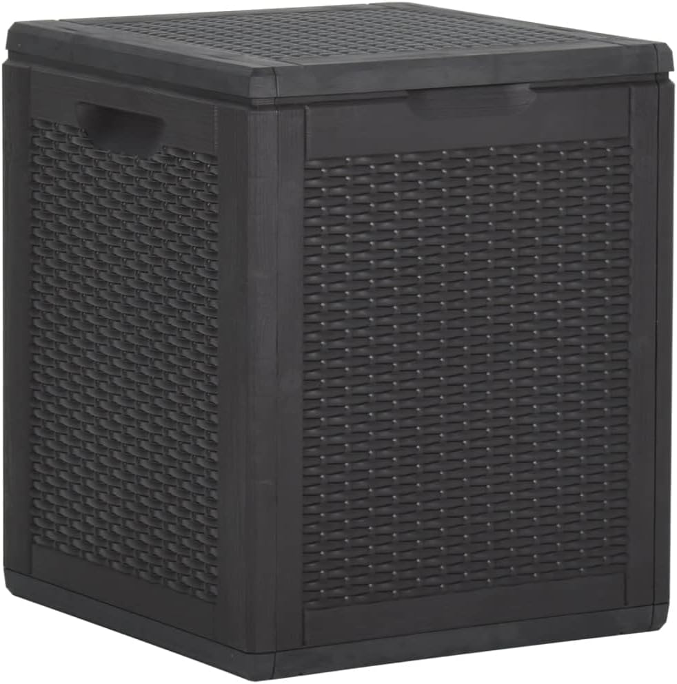 CHARMMA Patio Storage Box 23.8 gal Black PP Rattan-5433