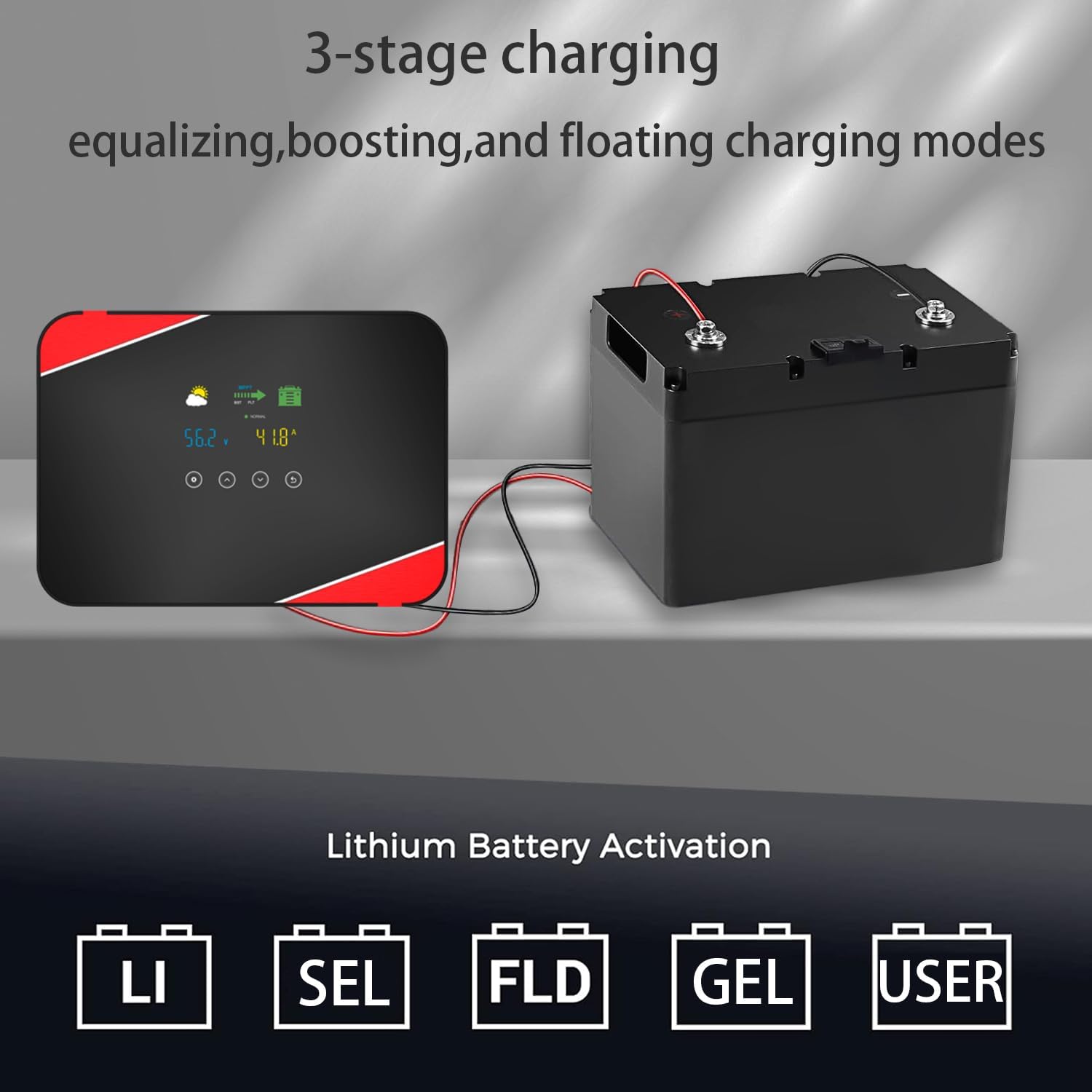 MPPT 30A Solar Charge Controller 12V/24V Max. PV 100V Tempered Glass LCD Solar Panel Regulator for Gel Sealed Flooded User and Lithium Battery Negative Ground(Built-in Bluetooth)