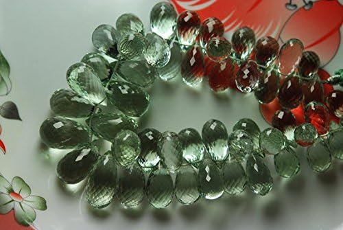 423 Cts, AAA SUPER Quality Natural Green Amethyst Faceted LARGE Tear Drops Briolettes, Size 20-13mm