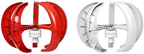 6000W 12V 24V Wind Turbines Generator+Controller 5 Blades Lantern Vertical Axis Permanent Magnet Generator for Home Streetlight Red 12v (White 12v)