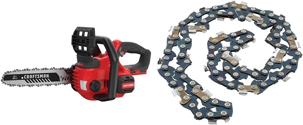 CRAFTSMAN V20 Mini Chainsaw, Cordless, 12 inch, Bare Tool Only (CMCCS620B) & CMZCSC12 12