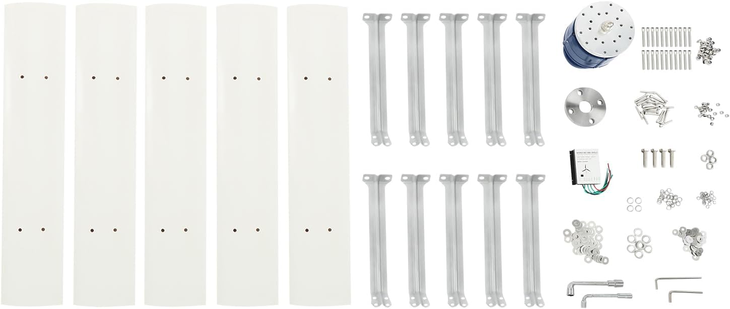 Wind Turbine Generator, 5-Blade Wind Turbine Generator Kit for Home Energy Supply With Controller, 500W Wind Power Generator for Energy Supply Max Wind Speed up to 114.83Ft/S