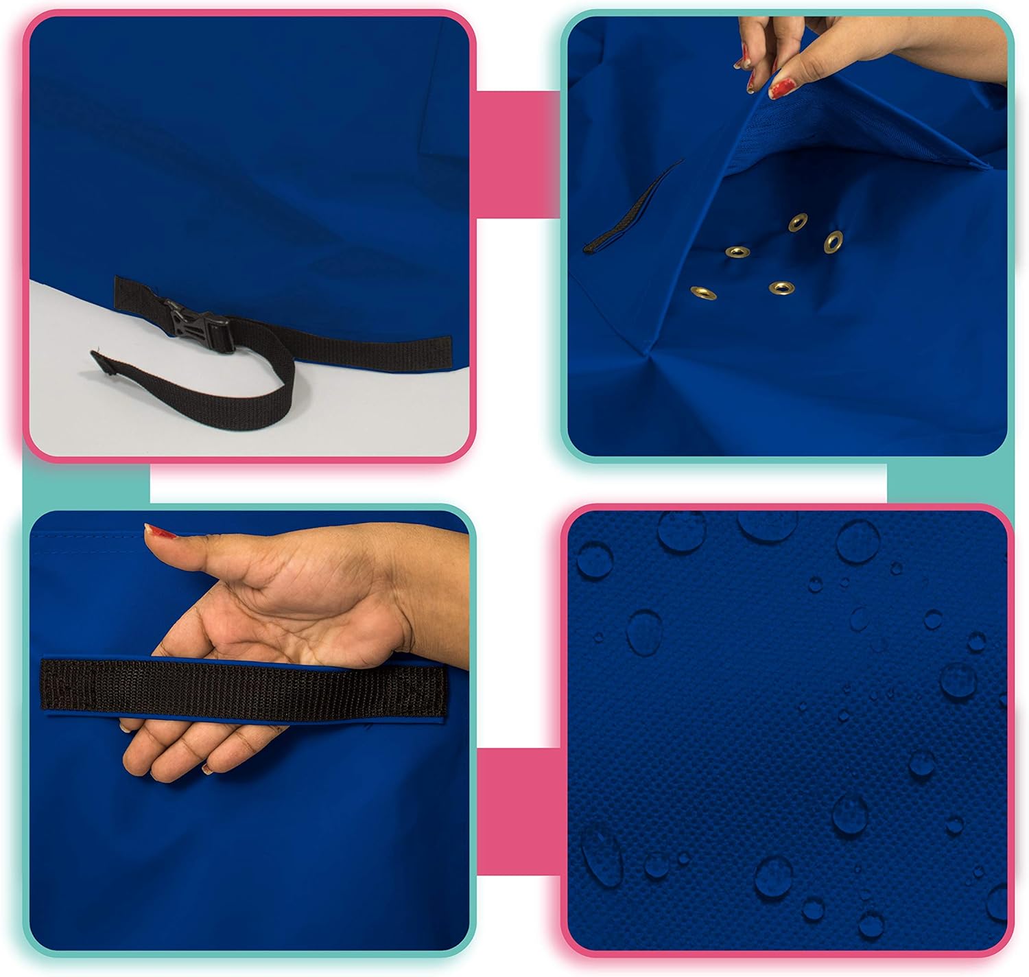 Octagon Fire Pit Cover 18 Oz Waterproof - 100% Weather Resistant Outdoor Fire Pit Table Cover with Air Pocket & Drawstrap for Snug Fit (40