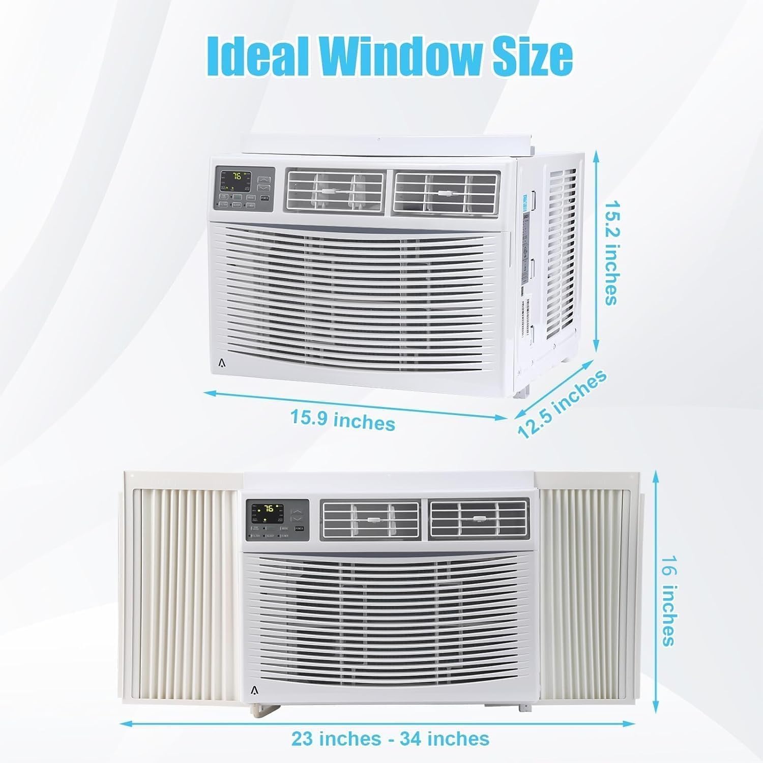 12,000 BTU Window Air Conditioner-WiFi-Enabled Smart AC with Remote,3-In-1 Fan/Dehumidifier Window AC Unit,Cools up to 550 Sq.Ft,Mini Air Conditioner for Bedroom,Office,Home,White