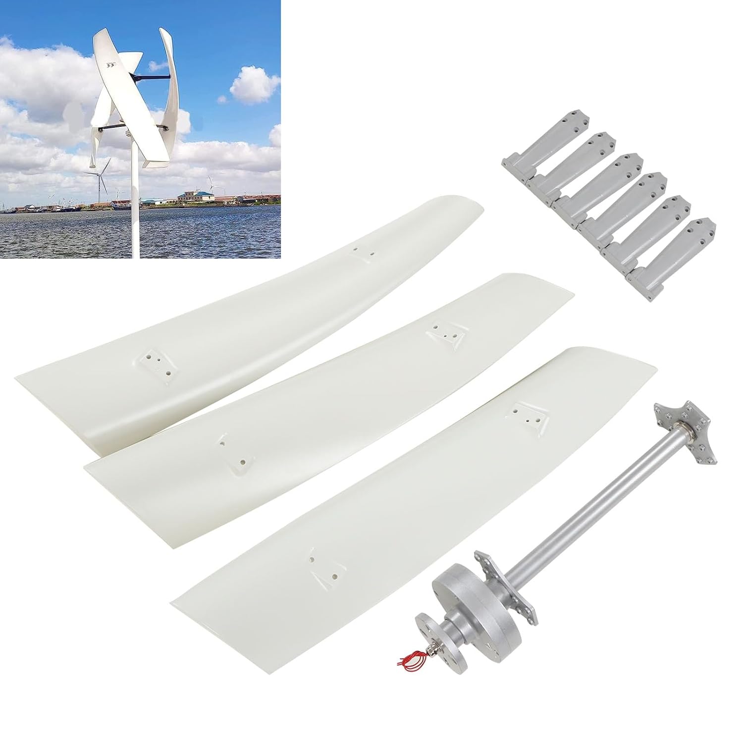 800W Wind Generator with MPPT Controller, Magnetic Levitation Motor, Low Vibration and Noise Wind Turbine Systems GFRP (12V)