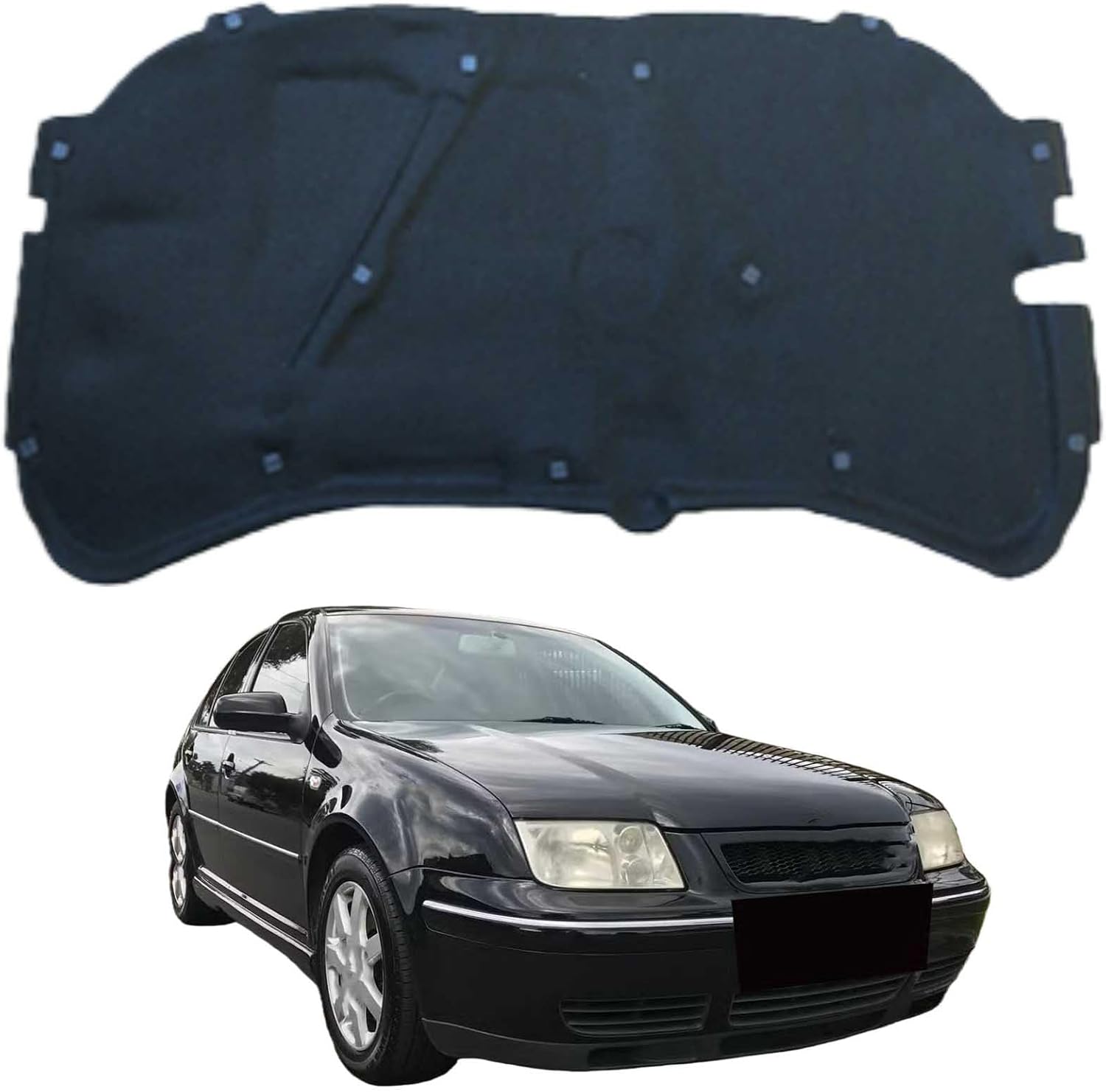 Car Front Hood Engine Sound Pad for VW Bora 2002-2008 OE:1J0863835E, Heat Insulation Cotton Mat Cover Soundproof Car Accessories