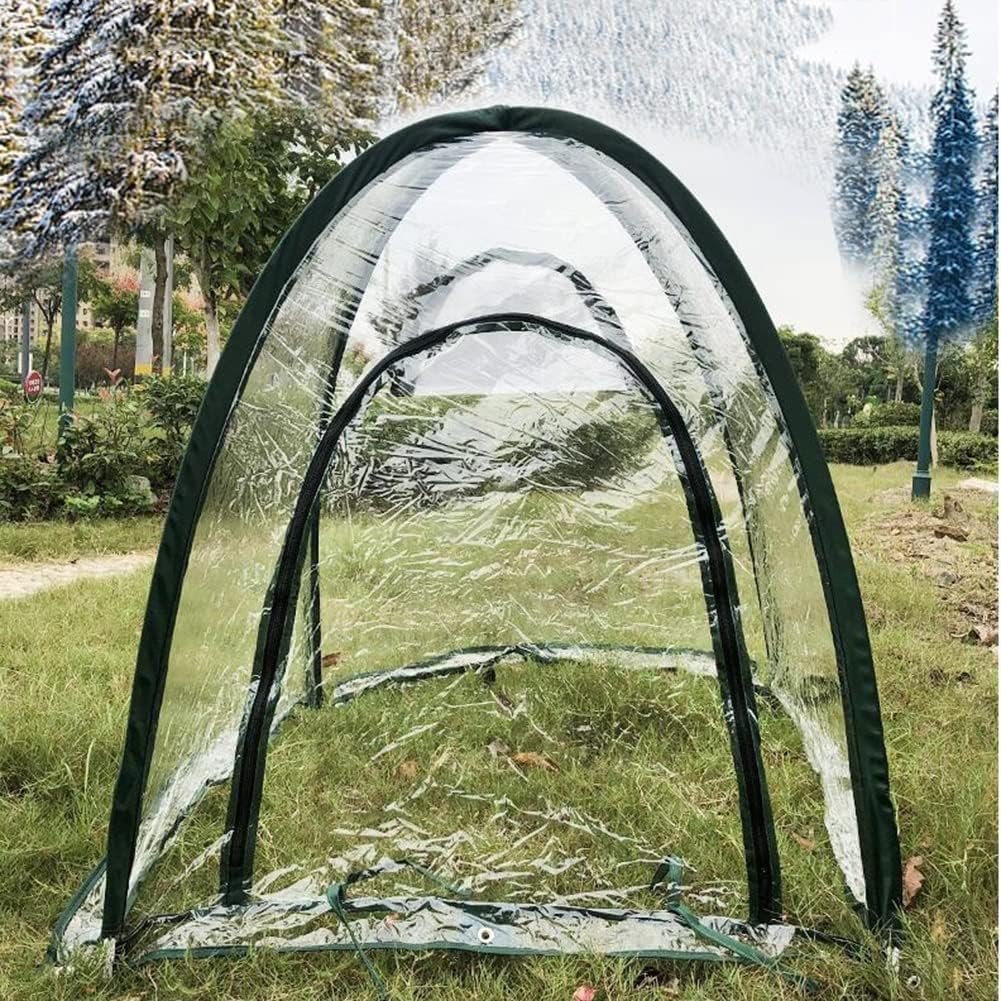 GDMING Folding Mini Greenhouse, Multifunctional Pop-up Garden Plant Insulation Shed PVC Plant Cover Strong Light Transmission Portable Flowers Greenhouse Tent (Color : Clear-92x92x100cm)