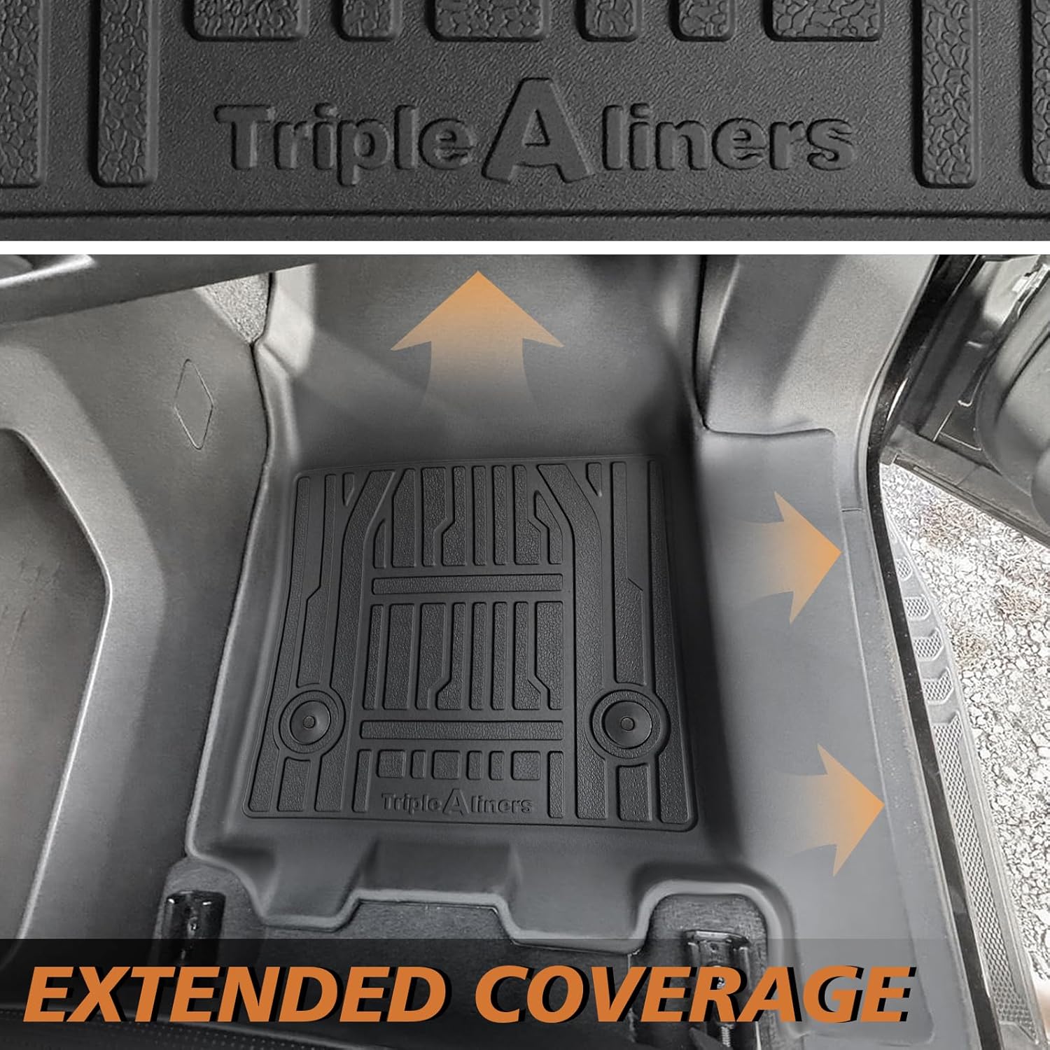TripleAliners Floor Mats All Weather Liners for 2024 2025 Chevy Silverado EV RST/GMC Sierra EV Denali (Not for WT/LT) Accessories 1st & 2nd Row Full Set TPE Heavy Duty Custom Fit Floor Liners